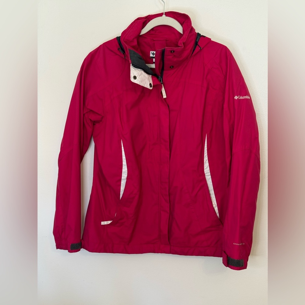 Columbia Women's Bright Pink Interchange hooded water resistant jacket